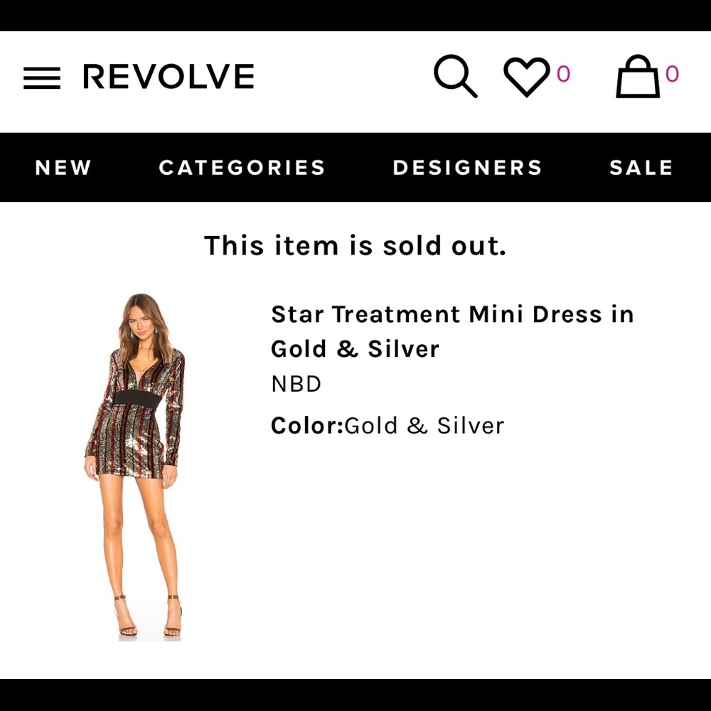 NBD Star Treatment Mini Dress in Gold & Silver M - Picture 4 of 4